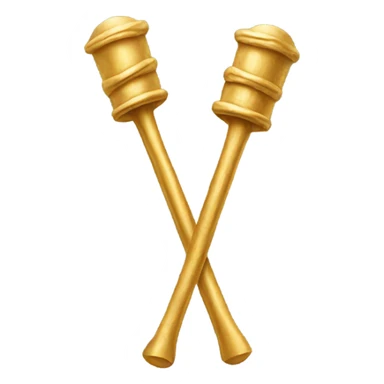 A golden stick with two textured sections sticker