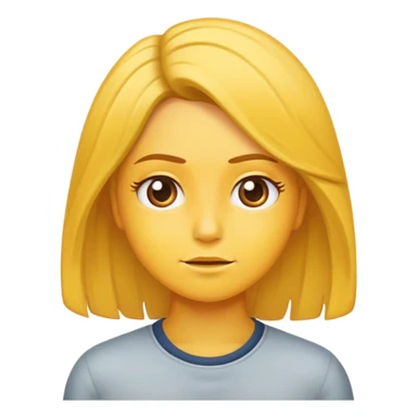 una cara amarilla mirando hacia arriba a la derecha mientras se acaricia el pelo sticker