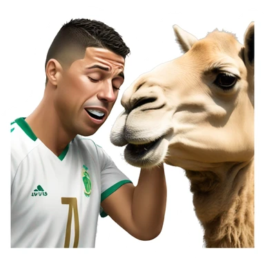 Ronaldo crying with a camel sticker