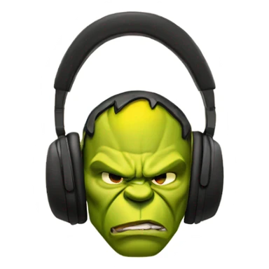 yellow hulk ear headphones sticker