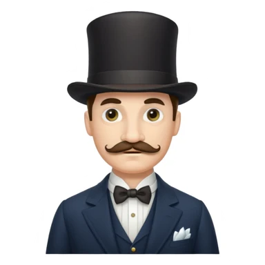 A gentleman of the high society with a moustach, a monocle, an elegant hat being super elitist sticker