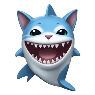 cat in a shark costume sticker