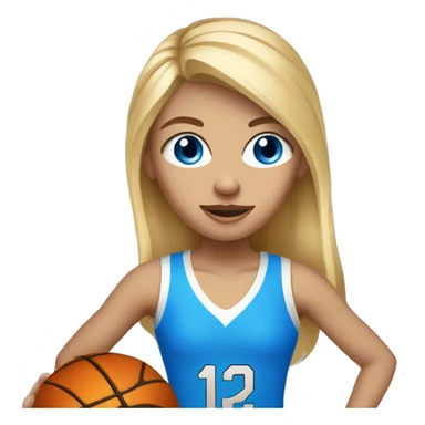 blonde girl blue eyes playing basketball sticker