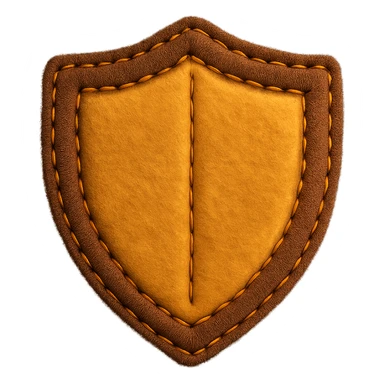 <StylePrompt>
  <Name>Felt Appliqué Plush Style</Name>
  <Description>A soft, handcrafted look inspired by plush felt fabric with visible stitching and a padded 3D texture, rendered on a solid black background.</Description>
  <VisualProperties>
    <Material>Felt</Material>
    <Texture>Soft, fuzzy, with slight fiber detail</Texture>
    <Stitching>
      <Type>Thick thread</Type>
      <Color>Orange or slightly darker tone than fabric</Color>
      <Pattern>Uniform running stitch along outer edge</Pattern>
    </Stitching>
    <Padding>High, plush-like 3D depth</Padding>
    <Edges>Rounded corners</Edges>
    <ColorPalette>
      <Primary>Warm yellow/orange tones</Primary>
      <Accent>Brown or dark orange for facial features and outline</Accent>
      <Background>Black</Background>
    </ColorPalette>
  </VisualProperties>
  <Rendering>
    <Lighting>Soft, even studio lighting</Lighting>
    <Shadows>Subtle drop shadows for depth</Shadows>
    <Perspective>Flat front-facing, symmetrical if applicable</Perspective>
  </Rendering>
  <Applicability>
    <SubjectType>Any object, animal, or letterform</SubjectType>
    <OutputFormat>Icon, emoji, patch-style graphic</OutputFormat>
  </Applicability>
</StylePrompt>

{subject} = shield sticker