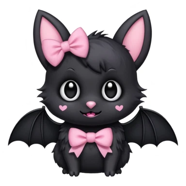 pastel emo bat with a pink bow sticker
