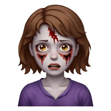 Zombie girl with bruises, she has a short wavy hair. sticker