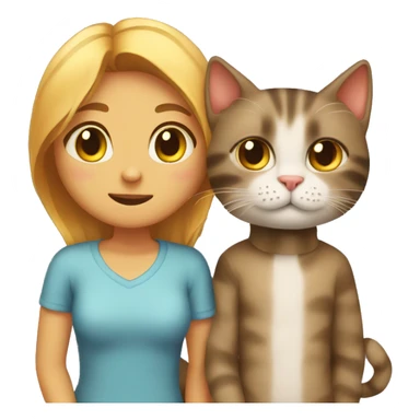 Cat with her bf sticker