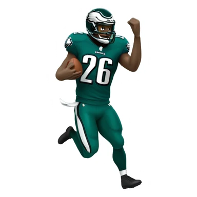 philadelphia eagle player football number 26 jumping kelly green sticker