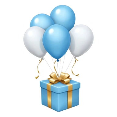 Please make light blue and white balloons too, make several and tie them to a gift sticker