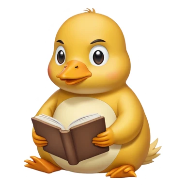psyduck reading a book sticker