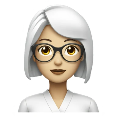 Make a beautiful japanese Ai robotic women with eye glasses in minimal style sticker