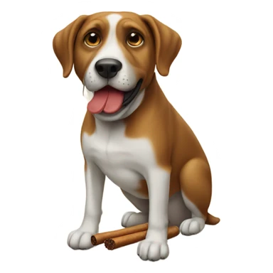 Dog with cigar sticker