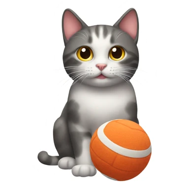 Cat and toy sticker