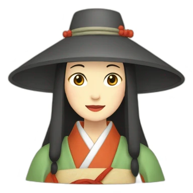 female-in-the-heian-era-with-hat-and-scarf sticker