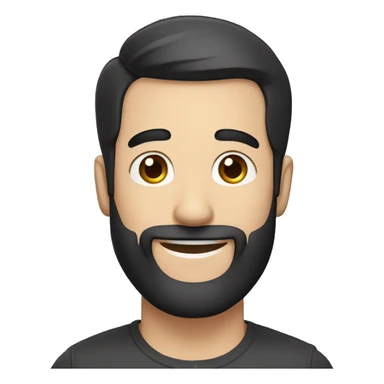 happy bearded man with black hair combover sticker