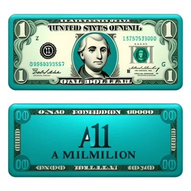 Teal $1 million sticker