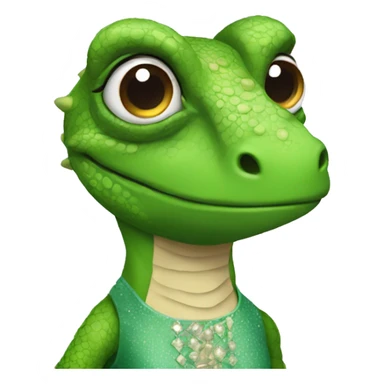 Lizard wearing dress and makeup  sticker