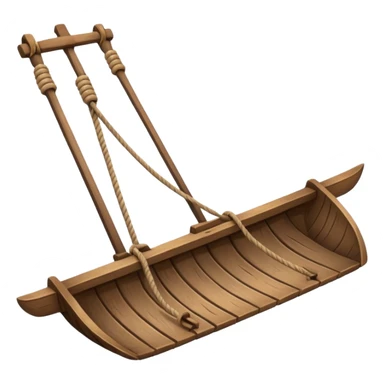 An emoji of an ancient Egyptian wooden plow with a rope handle. sticker