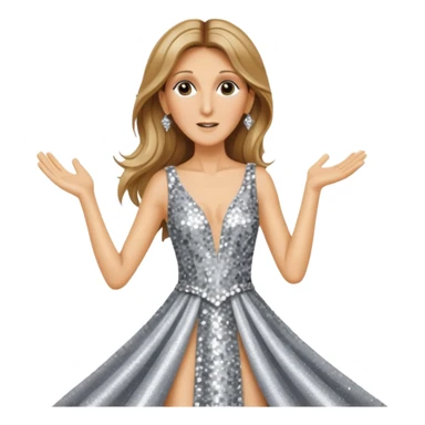 celin dion is singing with mirco and twinkle dresss sticker