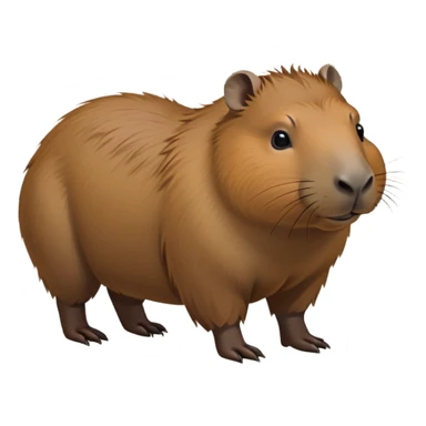 cinematic-capybara-realistic-full-body-on all fours-emoji,-plump-and-relaxed-body-soaking-in-the-warm-sun,-short-brown-fur-slightly-ruffled,-head-tilted-dramatically,-calm-expressive-eyes-exuding-serene-wisdom,-simplified-yet-realistic-focused-features,-highly-detailed,-glowing-with-an-almost-sarcastic-glow sticker