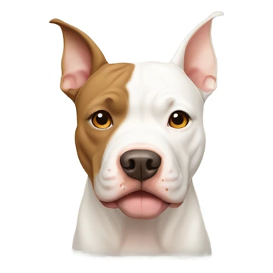 White and tan pitbull sticker