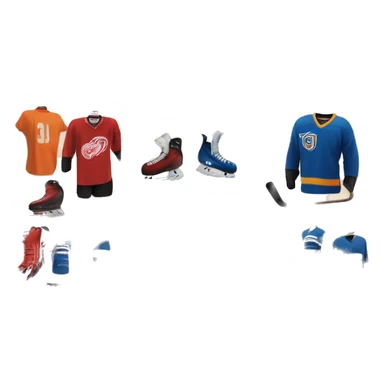 “Hockey store exterior with bold signage, large windows displaying hockey equipment, jerseys, and gear, and a sleek, sporty design that captures the essence of the sport.” sticker