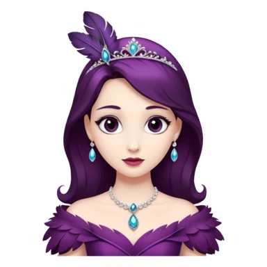  Princess – feather brooch + plum gown,Shadow Princesses. sticker