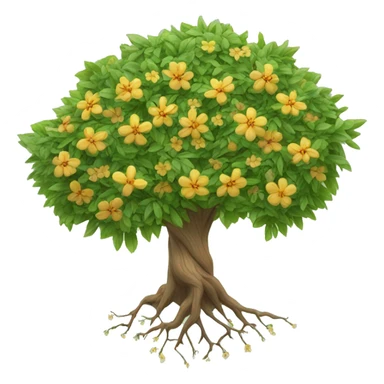 tree of life flowers growing in leaves sticker