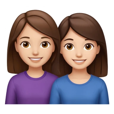 2 Besties g girls one dark brown hair one light brown hair sticker