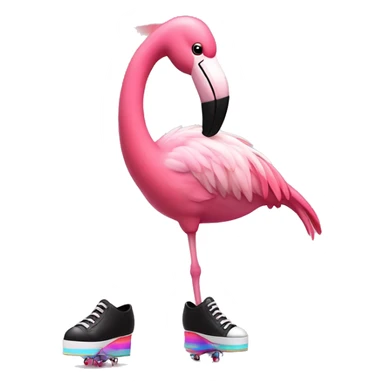 Flamingo with tap shoes with a rainbow tutu sticker