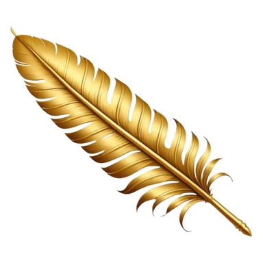 3D perspective academic premium golden ink feather sticker
