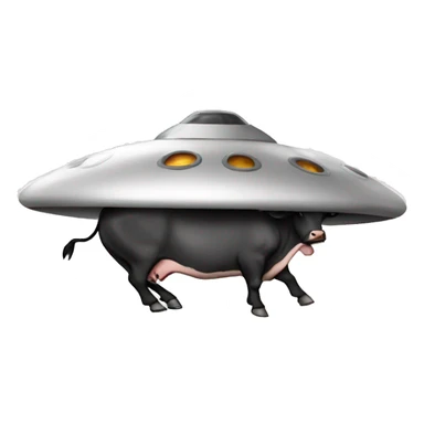 cow in a ufo sticker