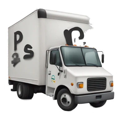 Boxtruck with letters "PGS” on the side sticker