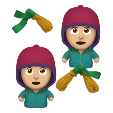 Craig Tucker South Park chullo hat with strings sticker