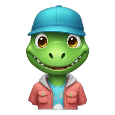 cute dinosaur wearing school outfit sticker