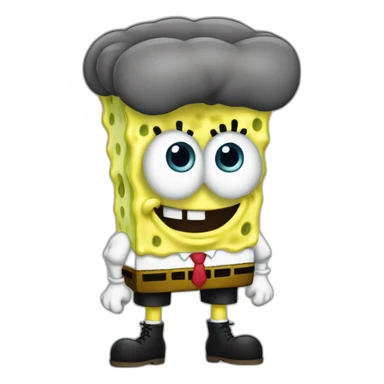 spongebob with grey stockings on sticker