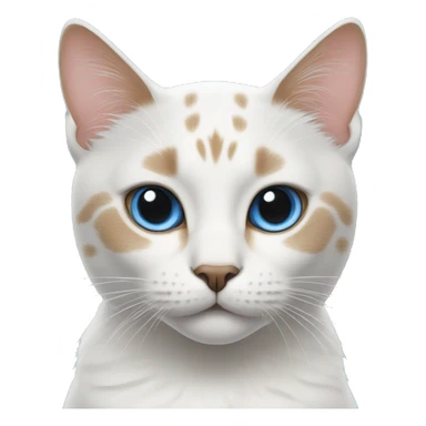 a cat with a blue spot on the left ear and on the left eye sticker