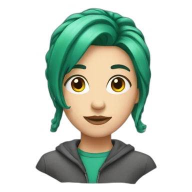 smart hannah with green hair sticker