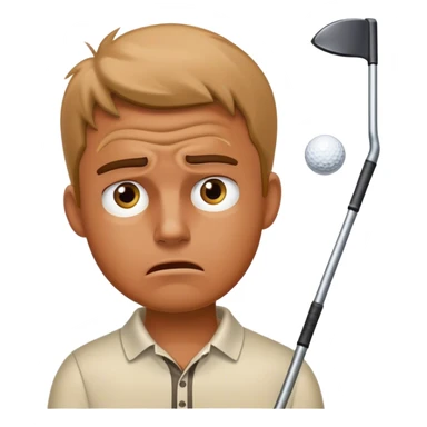 A man losing a golf match in the 18th hole sticker