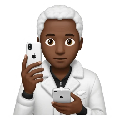 black man holding a phone with three lines of coke on it sideways  sticker