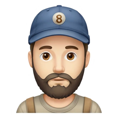 Man with beard and dirty ball cap  sticker