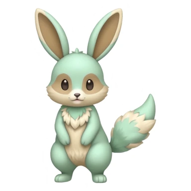 Pastel green and beige Lopunny-Cinccino-fusion (full body) sticker