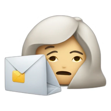 Person frustrated with spam inbox sticker