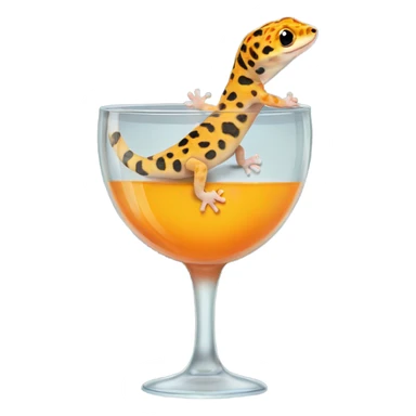 orange leopard gecko in a glass cup sticker