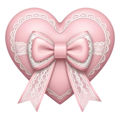 light pink heart wrapped in lace bow  sticker