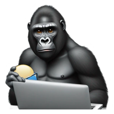 Gorilla teaching Steve Jobs sticker
