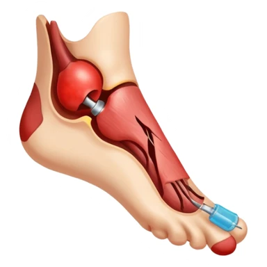 a foot with a chronic diabetic foot injury sticker