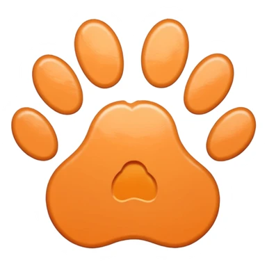 a very light pale pastel orange pawprint sticker