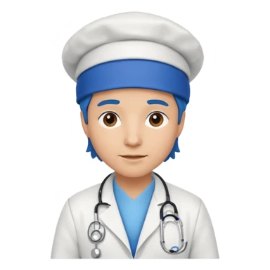 doctor with blue hat sticker