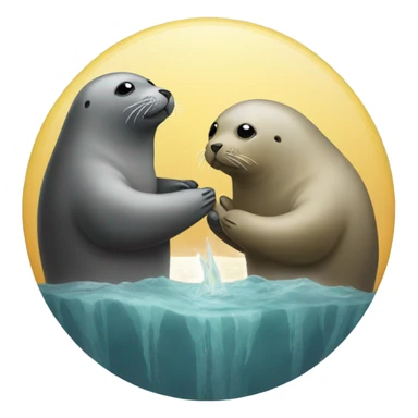 Seals praying to golden seal sticker